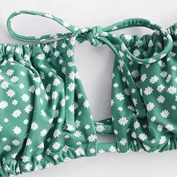 Stylish ZAFUL Floral Tie Cutout Bikini Set for Women