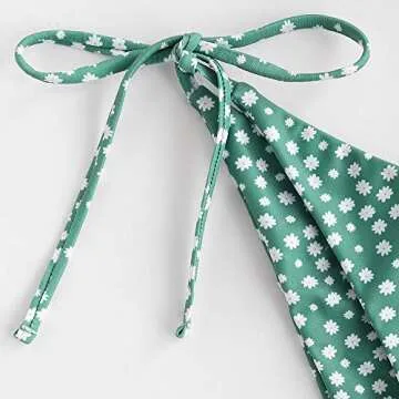 Stylish ZAFUL Floral Tie Cutout Bikini Set for Women