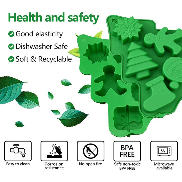 Christmas Silicone Molds - 3 Pack for Baking & Crafts