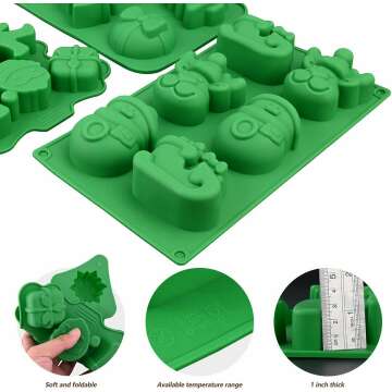 Christmas Silicone Molds - 3 Pack for Baking & Crafts
