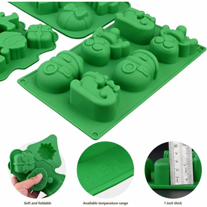 Christmas Silicone Molds - 3 Pack for Baking & Crafts