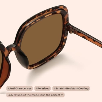 miyya Oversized Polarized Sunglasses Women, Trendy Retro Sun Glasses for Women 2024, Oversized Shades