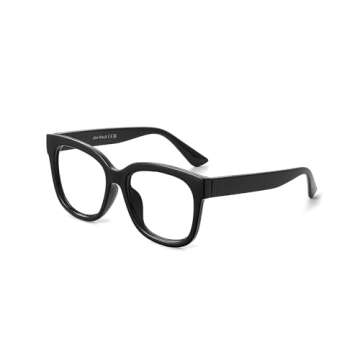 JIM HALO Oversized Blue Light Glasses for Women Square Chunky Bluelight Computer Glasses Reduce Eye ...