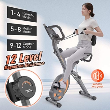 Leikefitness 3-in-1 Folding Exercise Bike for Home Fitness