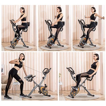 Leikefitness 3-in-1 Folding Exercise Bike for Home Fitness