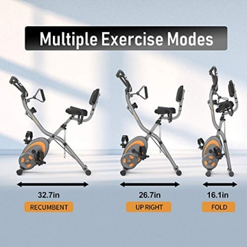 Leikefitness 3-in-1 Folding Exercise Bike for Home Fitness