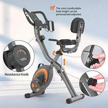 Leikefitness 3-in-1 Folding Exercise Bike for Home Fitness