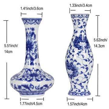Small Blue & White Porcelain Vases for Elegant Decor