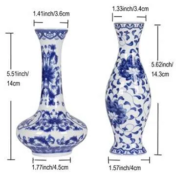 Small Blue & White Porcelain Vases for Elegant Decor