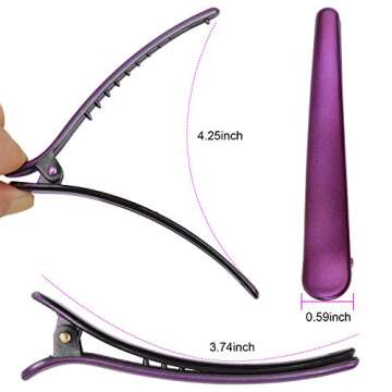 Hair Clips for Styling Sectioning,12pcs Styling Clips+1pcs Rat Tail Comb,Multicolor Professional Clamp Grips for Women Girls Hairdressing Styling Salon Tool