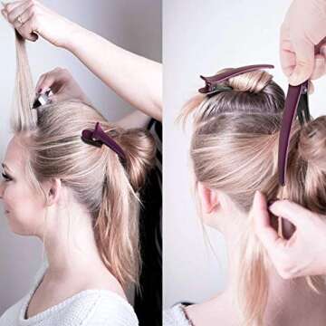 Hair Clips for Styling Sectioning,12pcs Styling Clips+1pcs Rat Tail Comb,Multicolor Professional Clamp Grips for Women Girls Hairdressing Styling Salon Tool