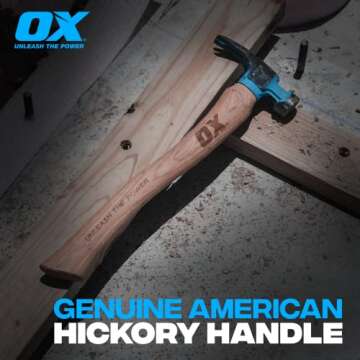 OX Tools 22oz Hickory Handle Hammer - Precision Tool for Carpenters