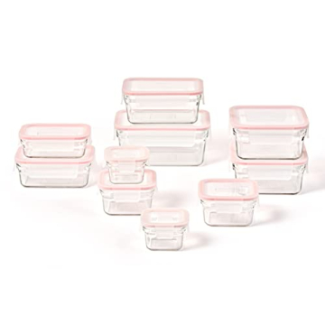 Glasslock 20-Piece Airtight Glass Food Storage Set