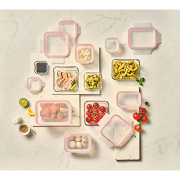 Glasslock 20-Piece Airtight Glass Food Storage Set