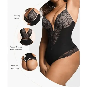 Popilush Women's Thong Bodysuit Tummy Control Shapewear