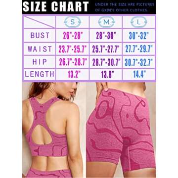 GXIN Women's Workout 2 Piece Outfits High Waist Running Shorts Seamless Gym Yoga Sports Bra Rosered