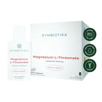 CYMBIOTIKA Magnesium L-Threonate – 1300mg, Cognitive Wellness, Delicious Vanilla Flavor, Convenien...