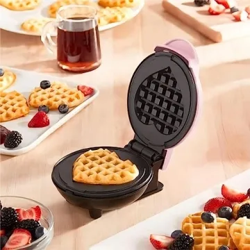 Mini Maker Waffle Maker Non-Stick Pink for Easy Breakfast Treats