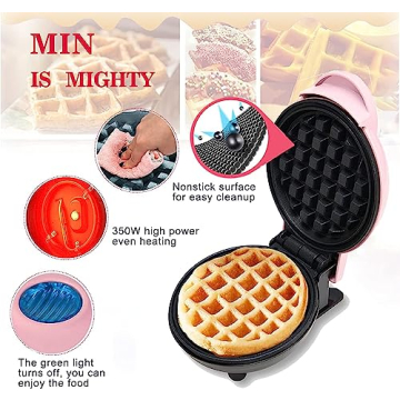 Mini Maker Waffle Maker Non-Stick Pink for Easy Breakfast Treats