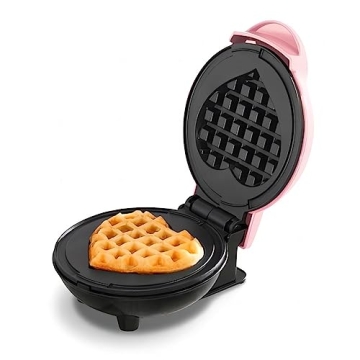 Mini Maker Waffle Maker Non-Stick Pink for Easy Breakfast Treats