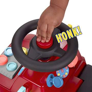 Radio Flyer Tinker Truck With Lights & Sounds, Toddler Ride On Toy, For Ages 1-3, Red, Large