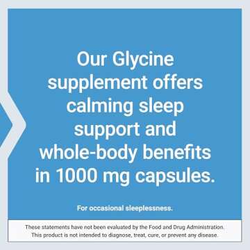 Life Extension Glycine, 1000 mg, Amino Acid That Promotes Healthy Sleep, Gluten-Free, Non-GMO, Vegetarian, 100 Capsules