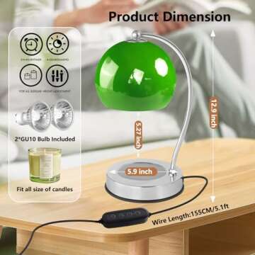 GEEZO Fragrance Candle Warmer Lamp，Electric Candle Warmer with Timer & Dimmer，Mom Christmas Birthday Gifts for Women, House Warming Gifts New Home Bedroom Decor