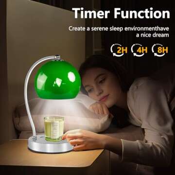 GEEZO Fragrance Candle Warmer Lamp，Electric Candle Warmer with Timer & Dimmer，Mom Christmas Birthday Gifts for Women, House Warming Gifts New Home Bedroom Decor