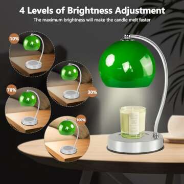 GEEZO Fragrance Candle Warmer Lamp，Electric Candle Warmer with Timer & Dimmer，Mom Christmas Birthday Gifts for Women, House Warming Gifts New Home Bedroom Decor