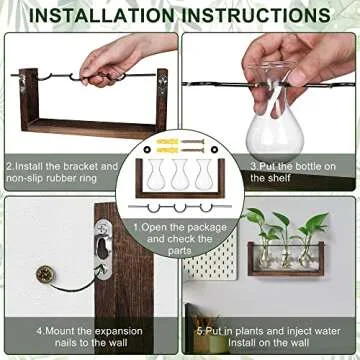 YIBOT Wall Hanging Planter Propagation Station,Plants Lover Gifts for Women, Plant Terrarium, Hydrop...