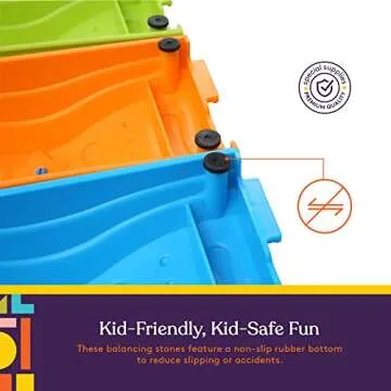 Special Supplies 20 Piece Stepping Stones for Kids, Indoor and Outdoor Balance Blocks Promote Coordination, Balance, Strength Child Safe Rubber Bottom