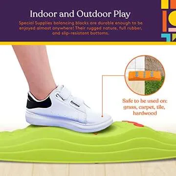 Special Supplies 20 Piece Stepping Stones for Kids, Indoor and Outdoor Balance Blocks Promote Coordination, Balance, Strength Child Safe Rubber Bottom