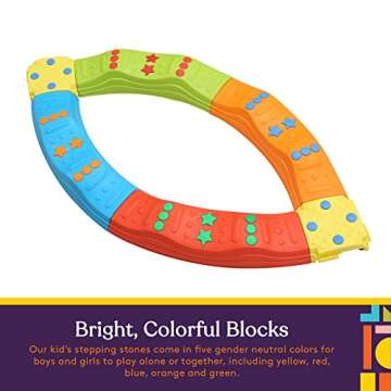 Special Supplies 20 Piece Stepping Stones for Kids, Indoor and Outdoor Balance Blocks Promote Coordination, Balance, Strength Child Safe Rubber Bottom