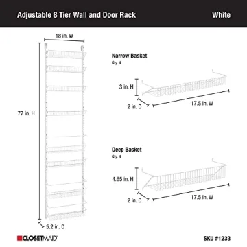 ClosetMaid Adjustable Organizer Rack Wall Door Mount Storage