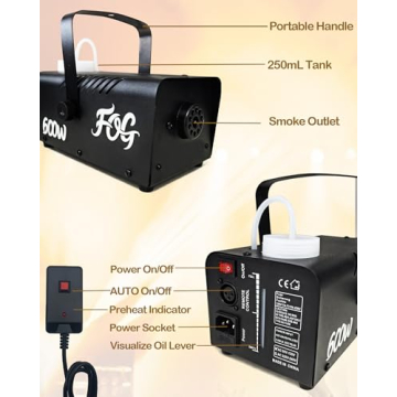 600W Fog Machine with Remote Control for Parties and Events