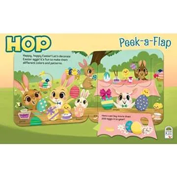 Peek-a-Flap Hop - Children's Lift-a-Flap Board Book Gift for Easter Basket Stuffers, Ages 2-5