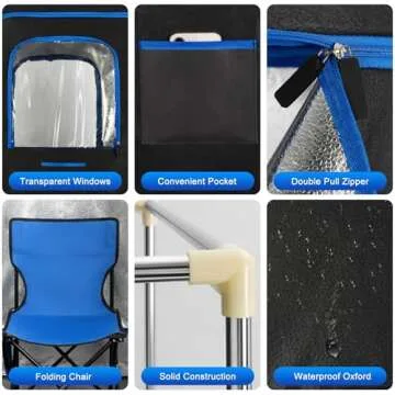 X-Vcak Sauna Box, Portable Sauna, Portable Steam Sauna for Home, Sauna Tent with Steamer, Remote Control, Folding Chair, 9 Levels, 2.6’ x 2.6’ x 5.9’