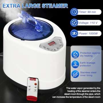 X-Vcak Sauna Box, Portable Sauna, Portable Steam Sauna for Home, Sauna Tent with Steamer, Remote Control, Folding Chair, 9 Levels, 2.6’ x 2.6’ x 5.9’