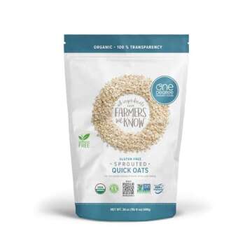 ONE DEGREE ORGANIC FOODS Organic Sprouted Rolled Oats 45oz - Nutritious Breakfast Choice