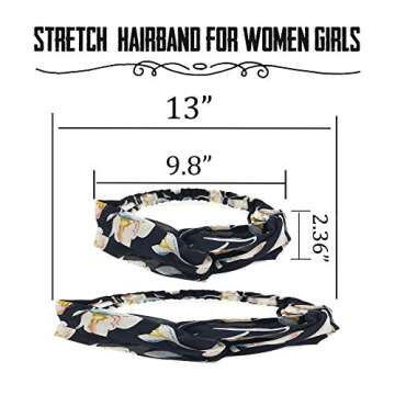 FIBO STEEL 15 Pcs Headbands for Women Wide Boho Knotted Yoga Head Wrap Hair Band Elastic B