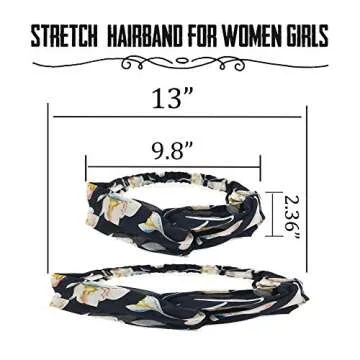 FIBO STEEL 15 Pcs Headbands for Women Wide Boho Knotted Yoga Head Wrap Hair Band Elastic B