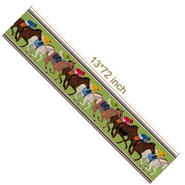 Vohado Kentucky Derby Table Runner 2025 Horse Racing Party Supply Holiday Dining Room Kitchen Home D...