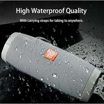 Wireless Bluetooth LED Speaker; Waterproof Speaker with Colorful LED Light; Portable Outdoor 3D Stereo Bass Luminous Speaker; Waterproof and Dustproof Feature; Grey Color