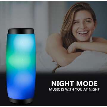 Wireless Bluetooth LED Speaker; Waterproof Speaker with Colorful LED Light; Portable Outdoor 3D Stereo Bass Luminous Speaker; Waterproof and Dustproof Feature; Grey Color