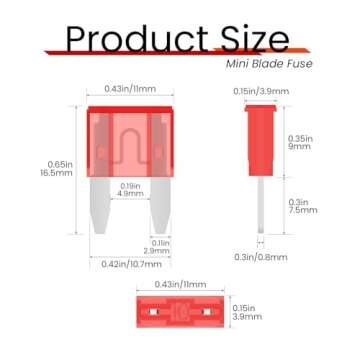 10 Amp Mini Car Fuses - 25 Pieces for All Vehicles