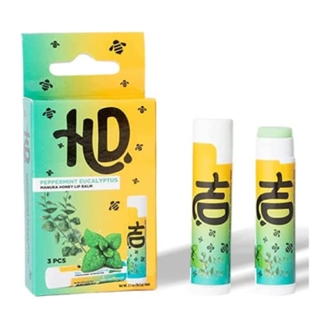 Honeydrop Manuka Honey Lip Balm - Natural Hydrating Lip Treatment Infused with Peppermint and Eucaly...