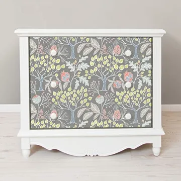 NuWallpaper NU3039 Groovy Garden Grey Peel & Stick Wallpaper