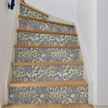 NuWallpaper NU3039 Groovy Garden Grey Peel & Stick Wallpaper