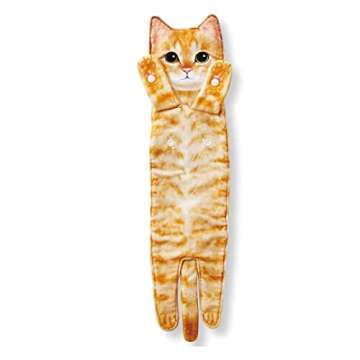 HOTCAUSE Cat Hand Towels Bathroom Kitchen Funny Towel, Cute Cat Hand Towel Decorative,Animal Face Towels Hanging Washcloths,Gift for Cat Lover(Orange Cat)