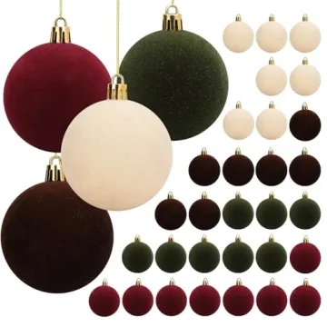 30 Velvet Xmas Balls - Elegant Holiday Ornaments